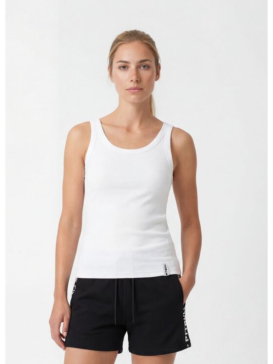 PITBULL PITBULL Tank top Rib LAYLA II Biały Regular Fit