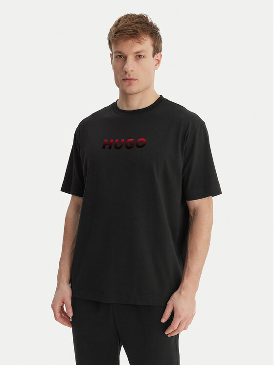HUGO Tricou Gradient 50556667 Negru Regular Fit