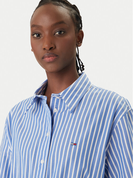 Tommy Jeans Tommy Jeans Košeľové šaty DW0DW20617 Modrá Regular Fit