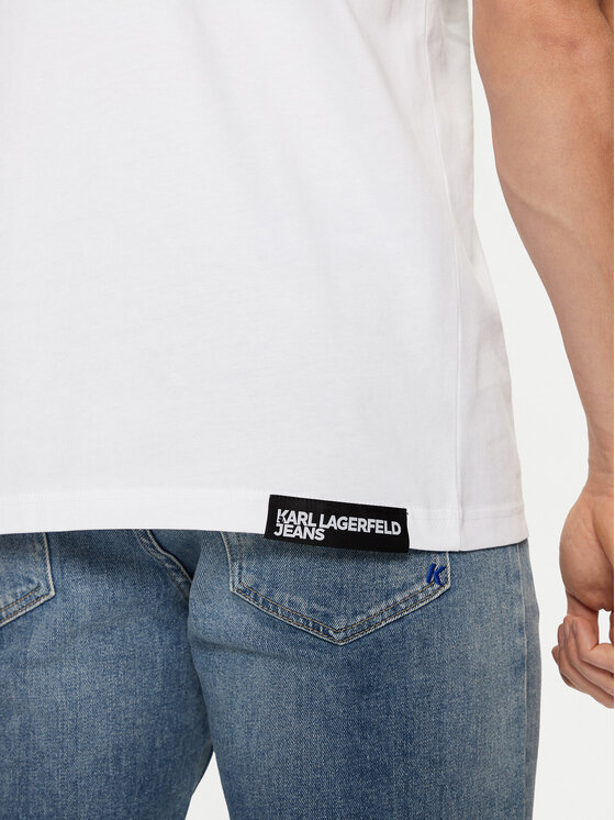 Karl Lagerfeld Jeans Karl Lagerfeld Jeans Tricou A1M17003 Alb Slim Fit