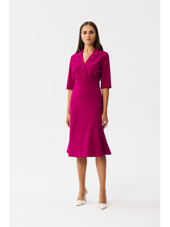 Stylove Stylove Sukienka koktajlowa S348 Fioletowy Modern Fit