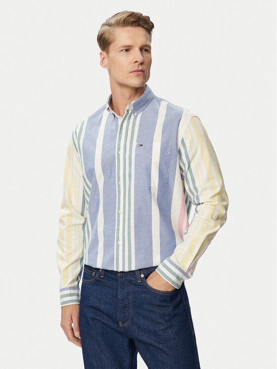 Tommy Jeans Cămașă Oxford DM0DM23246 Colorat Relaxed Fit