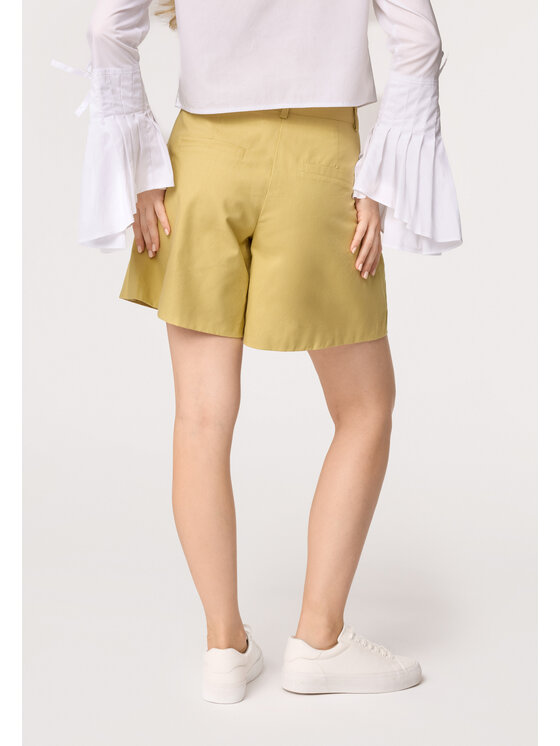 LAURELLA LAURELLA Kalhoty z materiálu LAURELLA 3UL018900 Zelená Regular Fit