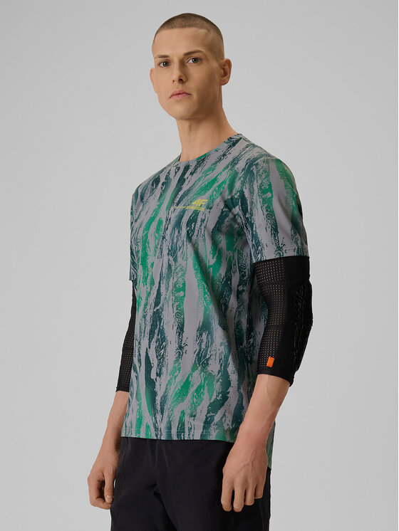 4F 4F Koszulka rowerowa GET LOST FEEL FOUND Zielony Regular Fit