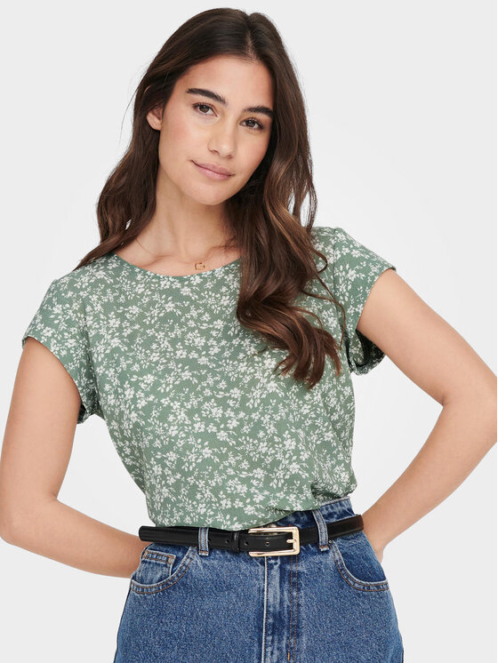 ONLY ONLY Bluzka Vic 15161116 Zielony Regular Fit