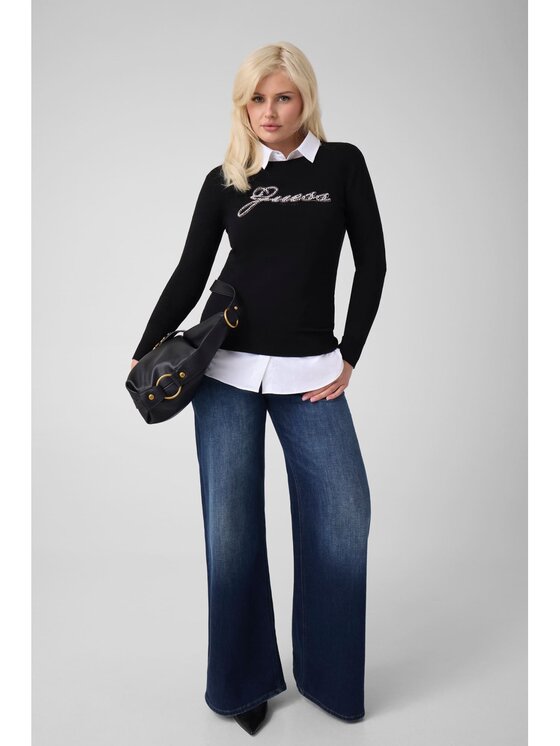 Guess Guess Sweter 184022 Czarny Classic Fit
