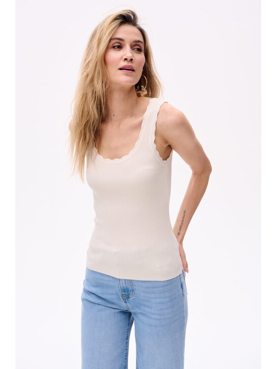blue shadow blue shadow Top 8076-2 Beżowy Regular Fit