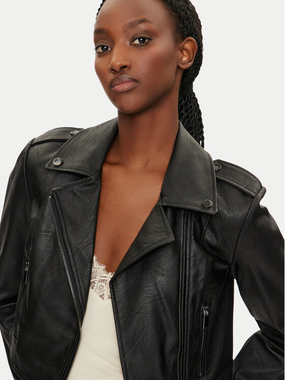 Morgan Morgan Jacke aus Kunstleder 232-GUR Schwarz Regular Fit