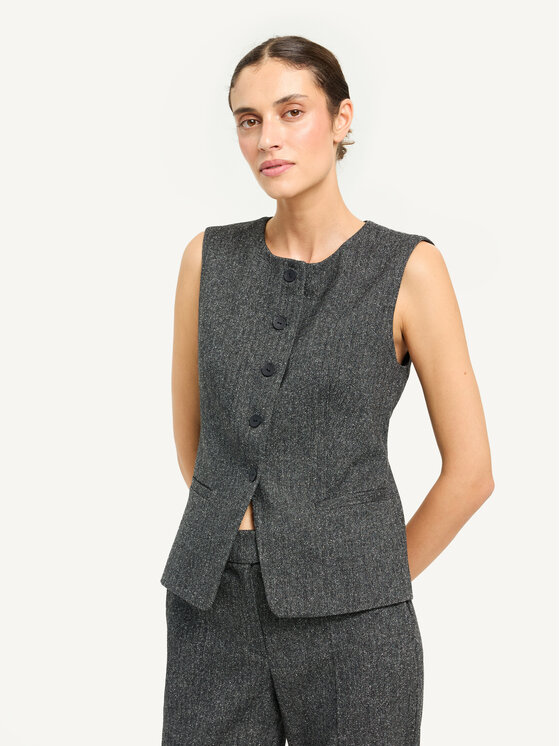 KMX KMX Kamizelka 192970007 Czarny Fitted Fit