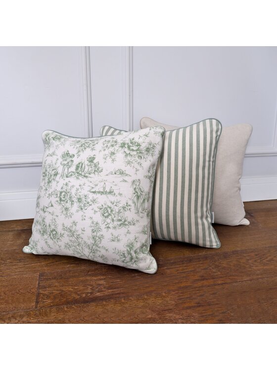 Roseberry Home Roseberry Home Poszewka dekoracyjna Toile de Jouy Green Zielony