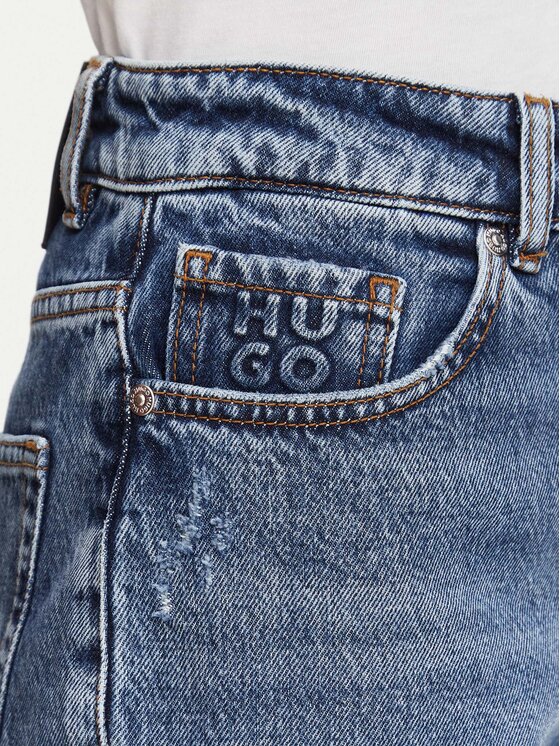 HUGO HUGO Džinsai Garlene 50563517 Tamsiai mėlyna Mom Fit