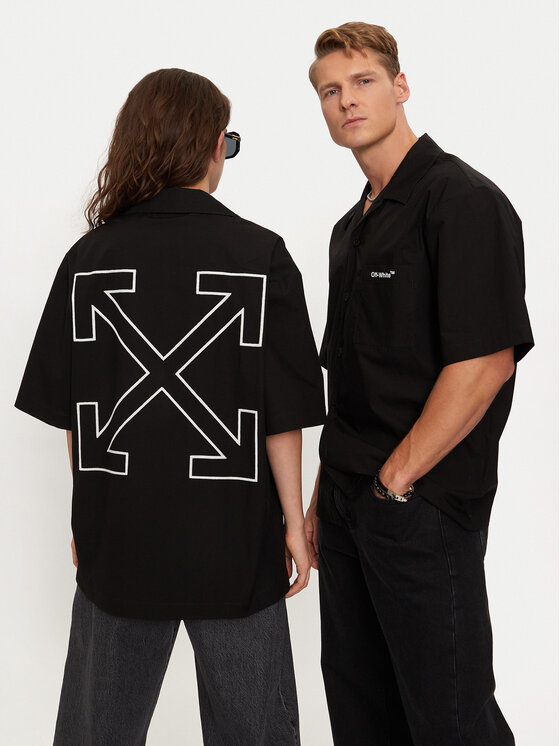 Off-White Off-White Srajca OMUY002S23FAB0011001 Črna Regular Fit