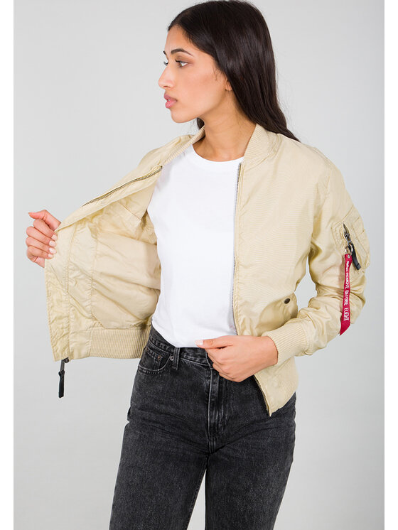 Alpha Industries Alpha Industries Kurtka bomber MA-1 TT Two Tone Bomber Jacket Women Beżowy Slim Fit