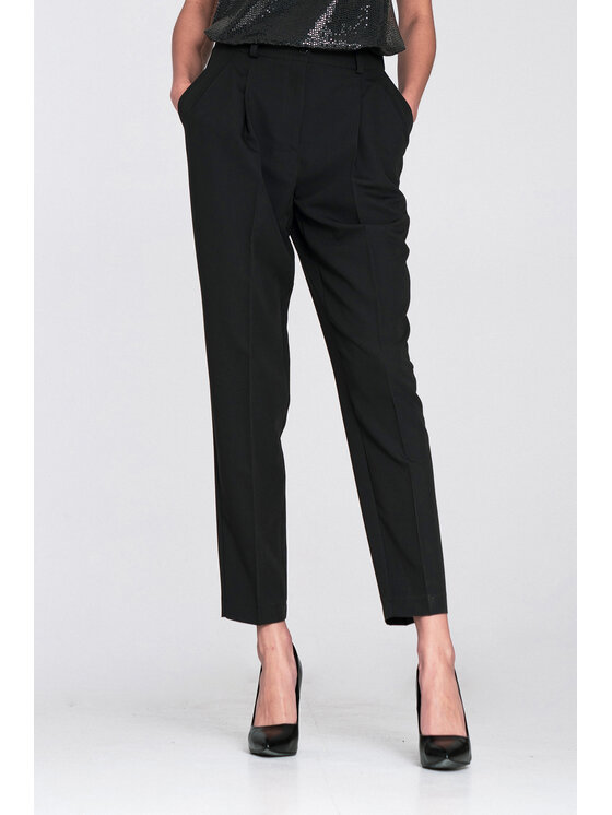 NIFE NIFE Kalhoty z materiálu SD133 Černá Regular Fit