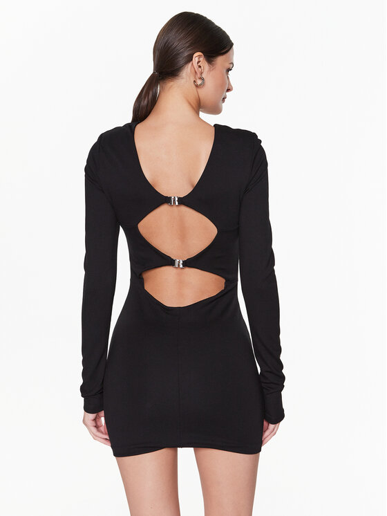 ROTATE ROTATE Haljina za svaki dan Jersey Cut-Out RT2318 Crna Slim Fit