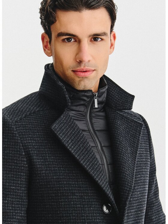Pako Lorente Pako Lorente Płaszcz zimowy P25WF-7X-011 Szary Classic Fit