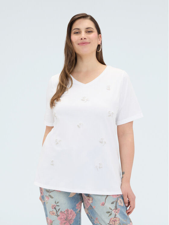 Fiorella Rubino Fiorella Rubino T-shirt G0BML009209N011 Bianco Regular Fit