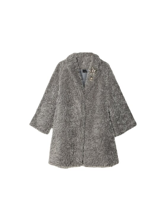 Oltre Oltre Płaszcz zimowy 8091E000174N013 Szary Regular Fit
