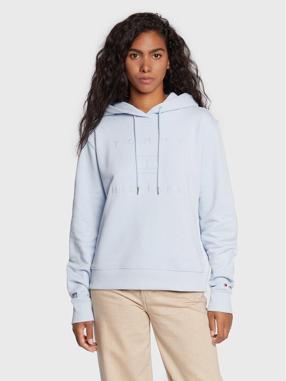Tommy Hilfiger Sweatshirt Metallic WW0WW34636 Blau Regular Fit | Modivo.de