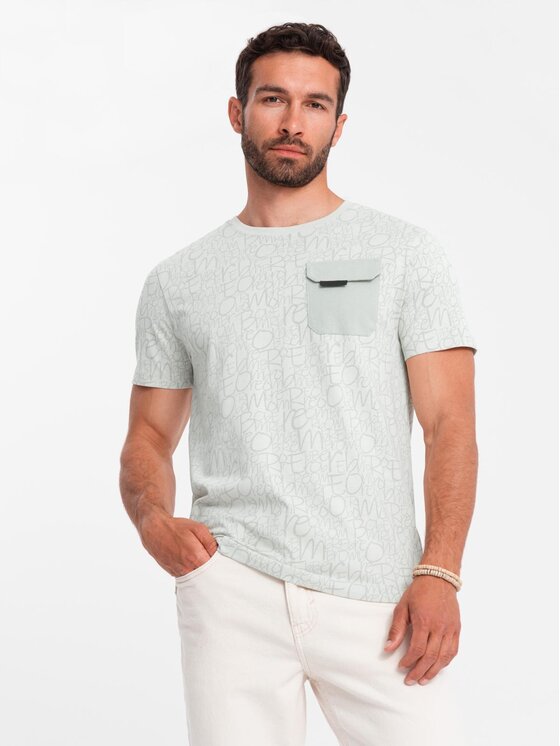 Ombre Ombre T-Shirt S2042 Zielony jasny Regular Fit
