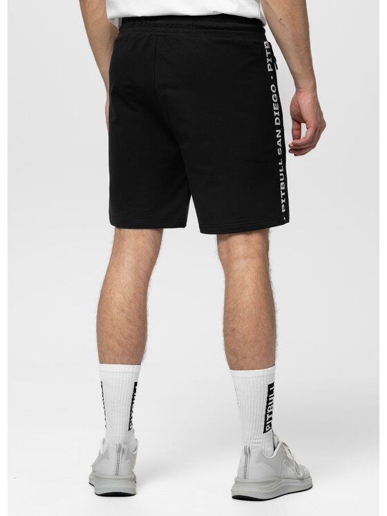PITBULL PITBULL Szorty sportowe TAPE PARKER Czarny Regular Fit