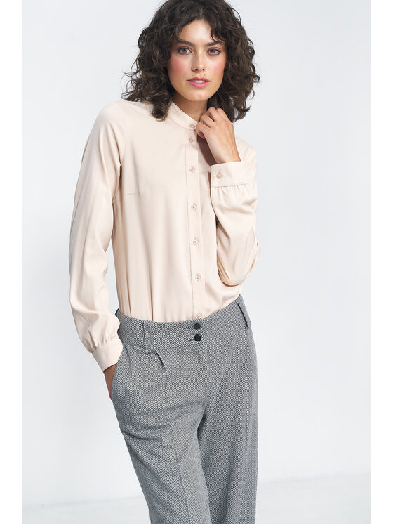 NIFE NIFE Kalhoty z materiálu SD82 Černá Wide Leg