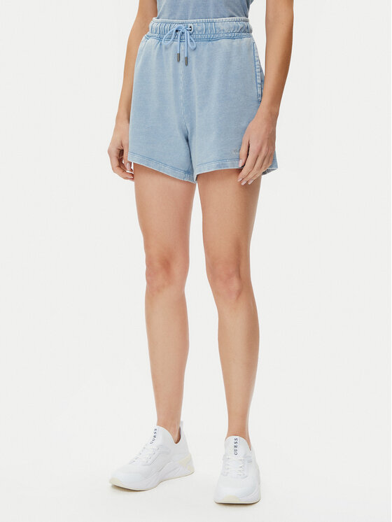 Damskie Szorty sportowe Guess Jeans, Rozmiar XL, Niebieskie, W5GD0N KCTJ1