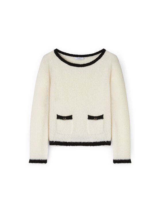 Motivi Motivi Sweter M051W003726N0S1 Biały Regular Fit