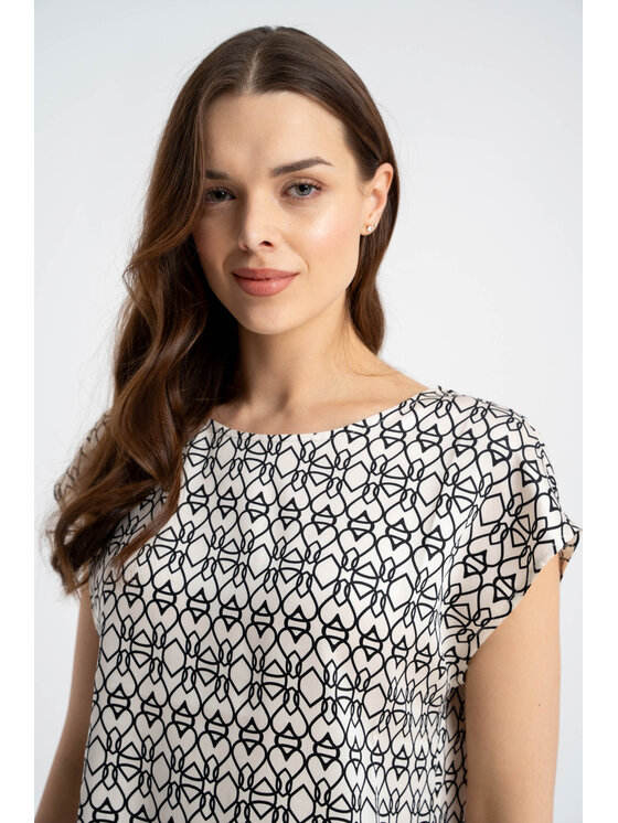 CLICK CLICK Blúzka 10-6698 Biela Loose Fit