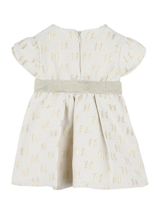 Karl Lagerfeld Kids Karl Lagerfeld Kids Sukienka codzienna Z30515 M Écru Regular Fit