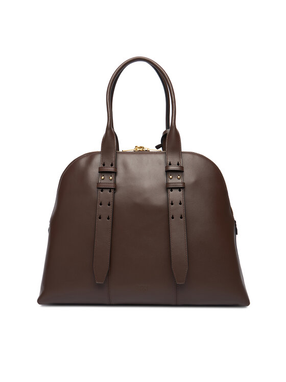 PINKO PINKO Kabelka Bowling Bag Medium AI 25-26 PLTT 105172 A0QO Hnedá