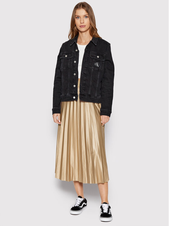 Vila Vila Fustă plisată Nitban 14063241 Auriu Regular Fit