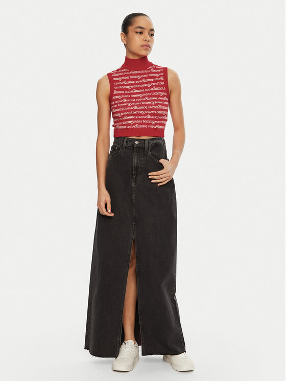 Tommy Jeans Tommy Jeans Golfas DW0DW19346 Raudona Slim Fit