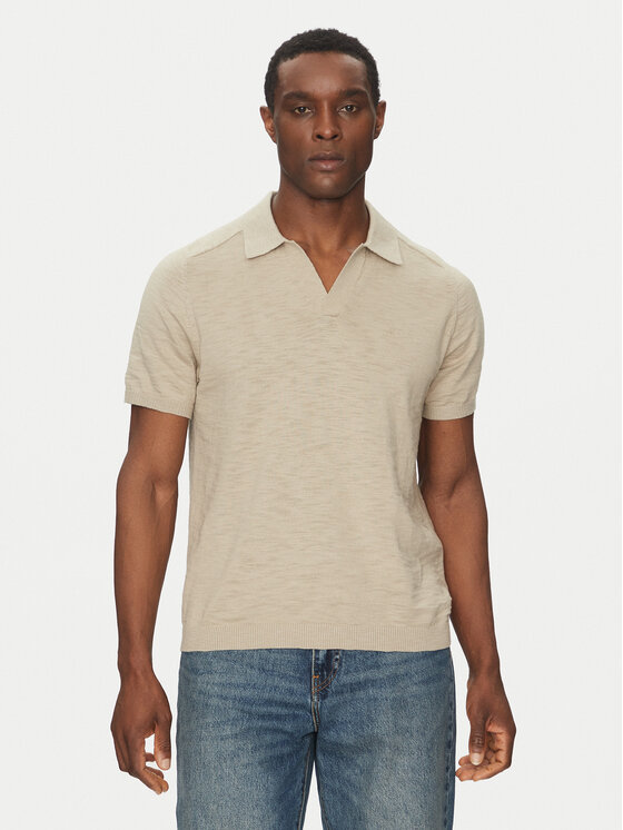 Calvin Klein Calvin Klein Pólóing K10K114087 Bézs Regular Fit