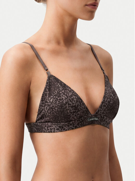 Calvin Klein Underwear Calvin Klein Underwear Biustonosz braletka Signature Satin LV00QF8392 Brązowy