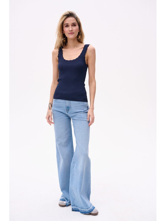 blue shadow blue shadow Top 8076-17 Niebieski Regular Fit