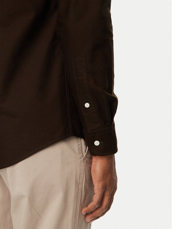 Tommy Hilfiger Tommy Hilfiger Koszula Solid Heritage MW0MW35774 Brązowy ciemny Regular Fit