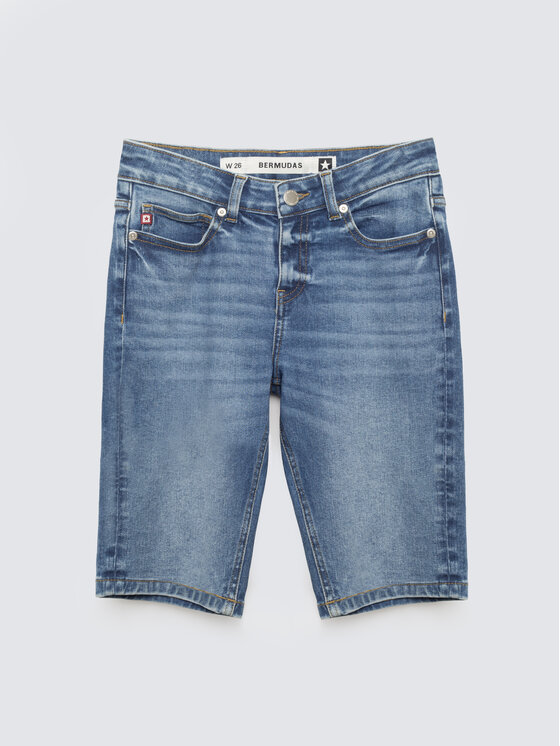 BIG STAR BIG STAR Bermudy SHIRA Niebieski Slim Fit