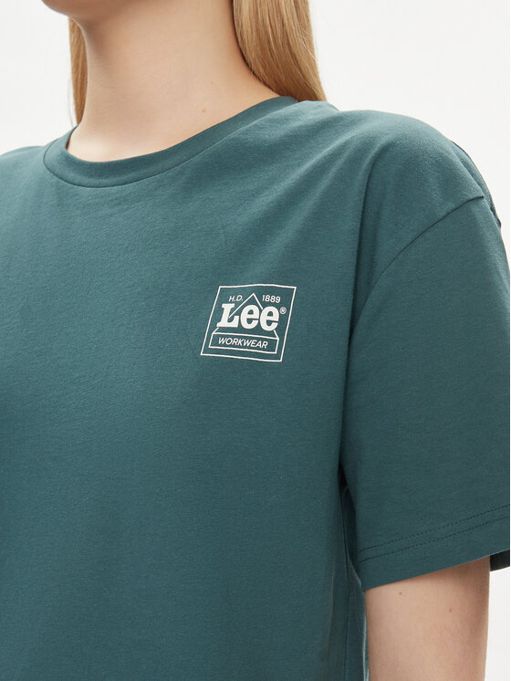 Lee Lee Póló 112350208 Zöld Relaxed Fit