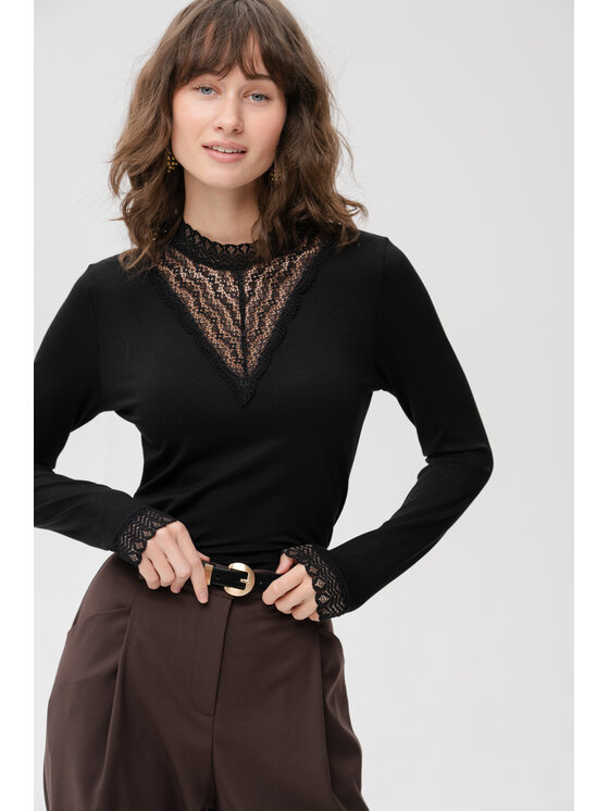blue shadow blue shadow Bluzka Ana Czarny Regular Fit