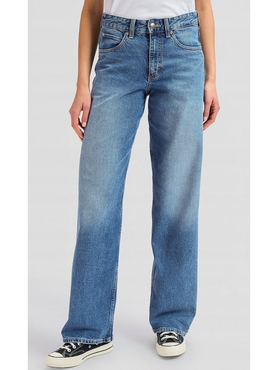 Lee Lee Jeansy Rider Loose Niebieski Loose Fit