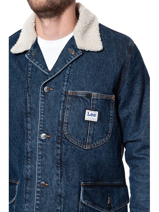Lee Lee Giubbotto invernale LONG LOCO SHERPA Blu Regular Fit