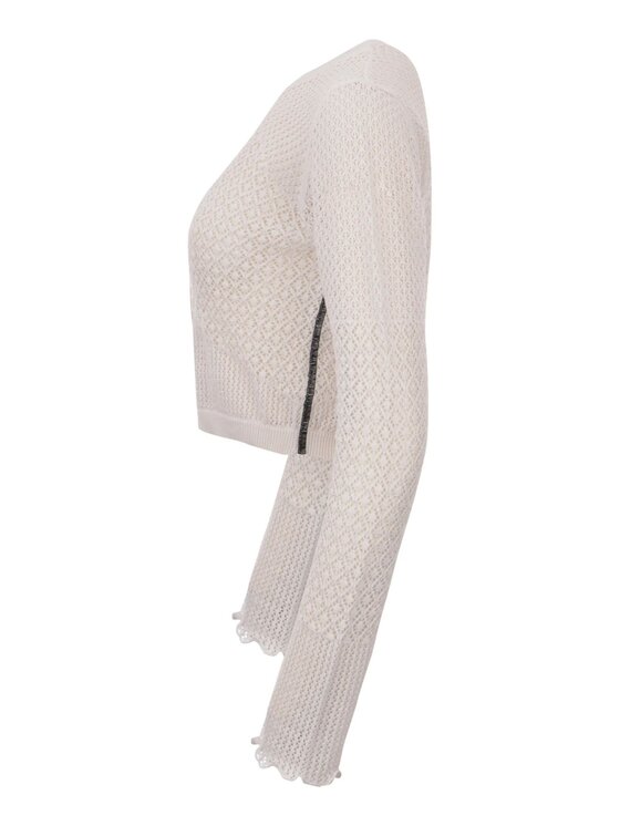 PINKO PINKO Kardigan Baitou cardigan punzonato Biały Cropped Fit