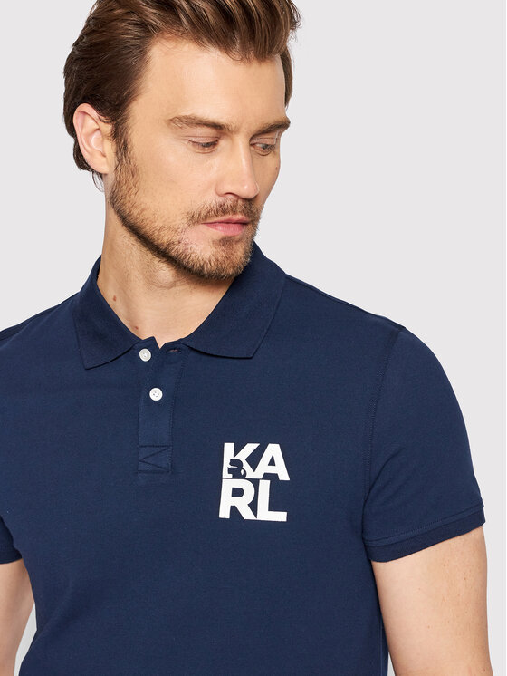 KARL LAGERFELD KARL LAGERFELD Polo KL22MPL01 Blu scuro Regular Fit