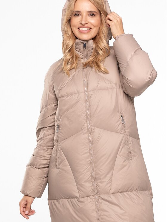 Perso Perso Kurtka damska BLH253527FX Beżowy Regular Fit