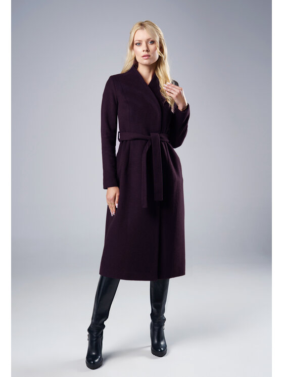 Kasia Zapała Kasia Zapała Płaszcz zimowy Dario II Fioletowy Slim Fit