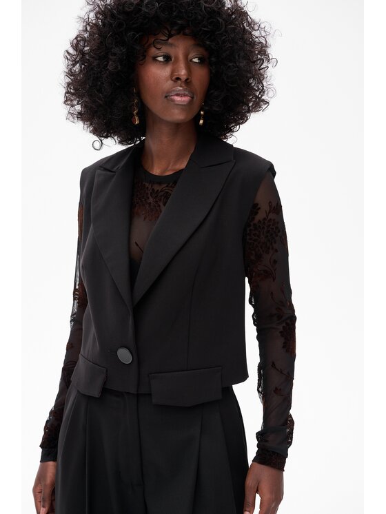 blue shadow blue shadow Kamizelka Florencja Czarny Regular Fit
