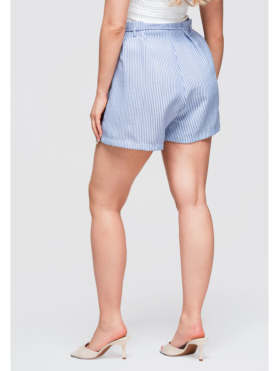 Ombre Ombre Szorty materiałowe OW-ST-E0004 Granatowy Relaxed Fit