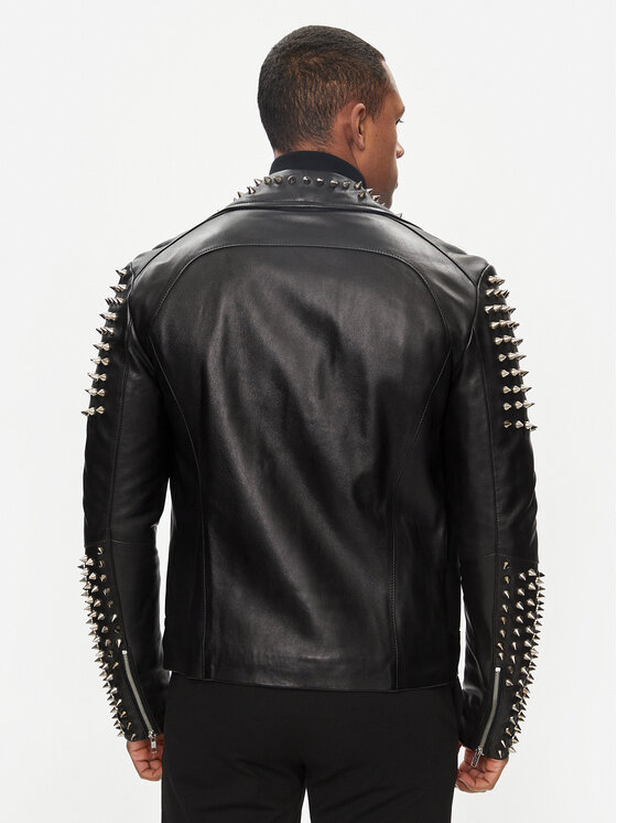 Serge Pariente Serge Pariente Geacă de piele Studer Negru Slim Fit
