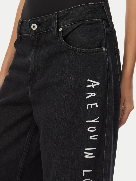 Karl Lagerfeld Jeans Karl Lagerfeld Jeans Jeansy B4W10111 Czarny Wide Leg